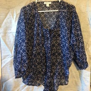 Cold water Creek blue swirl top